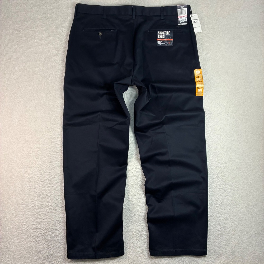 Dockers D3 Signature Khaki Chino Pant Men 40x32 Black Classic Cotton Stretch NWT